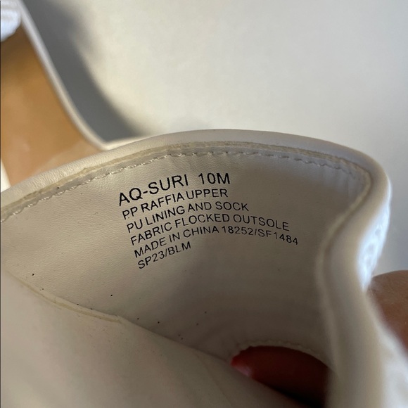 AQUA Women's Suri Slip On High Heel Slide Sandals Size 10M In White Raffia - Picture 6 of 6